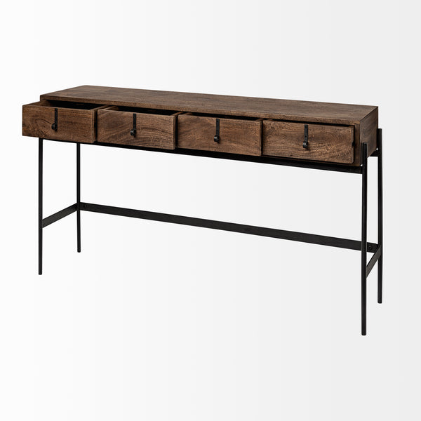 Glennard Contemporary Industrial Console Table