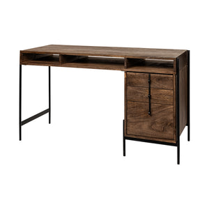 Glennard Contemporary Industrial Wood Desk - Rustic Edge