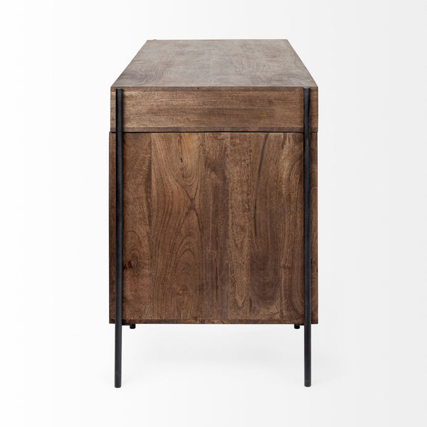 Glennard Contemporary Industrial Wood Desk - Rustic Edge