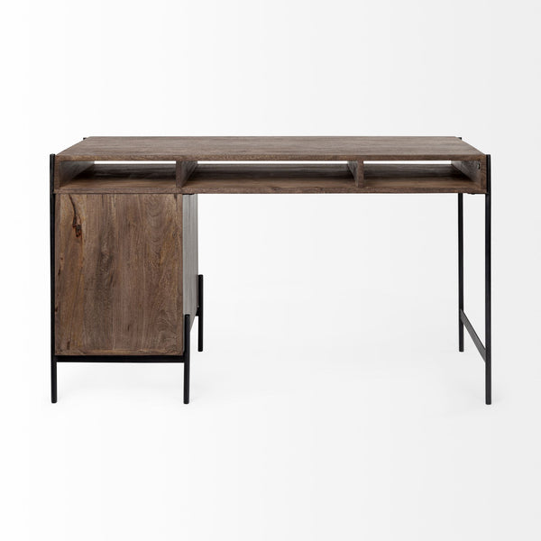 Glennard Contemporary Industrial Wood Desk - Rustic Edge