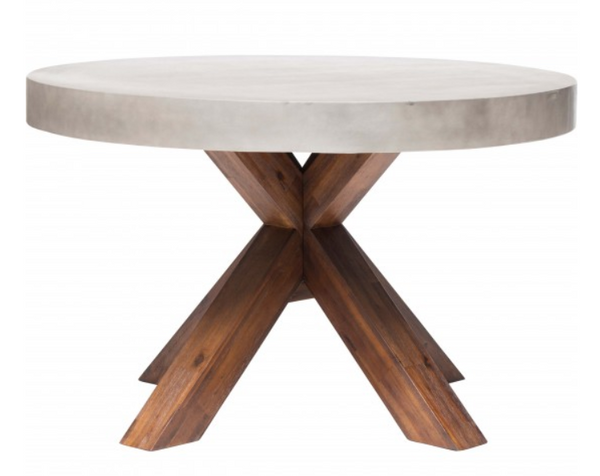 Jagger 47" Round Wood and Concrete Dining Table