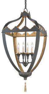 Gold and Black Wrought Iron Beaumont Lantern 9341 - Currey & Co.