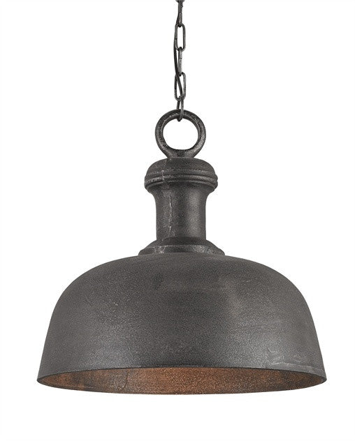 Timpano Pendant Rustic Black Industrial Dome Shaped 9403