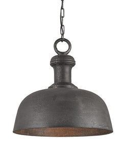 Timpano Pendant Rustic Black Industrial Dome Shaped 9403