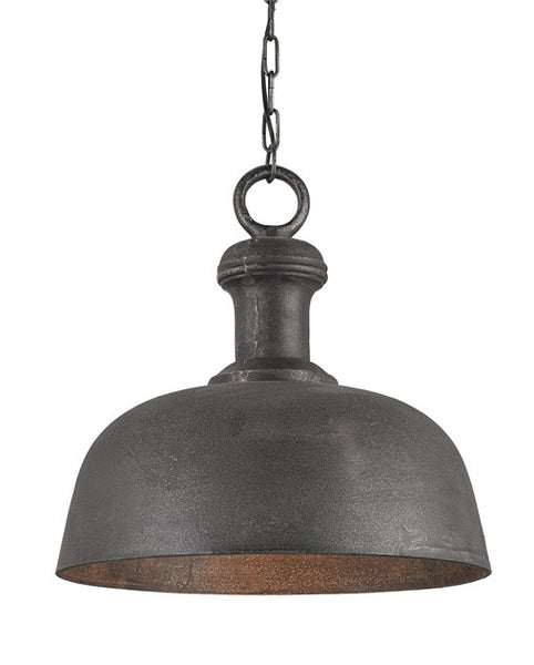 Timpano Pendant Rustic Black Industrial Dome Shaped 9403