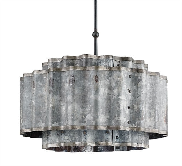 Galvanized Sheet Metal Lone Star Pendant 9735 - Currey & Co.