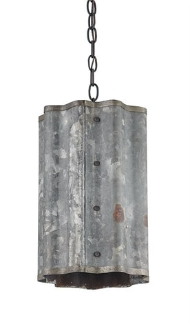 Frontier Pendant Industrial Galvanized Sheet Metal Farmhouse Style 9739