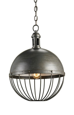 Verne Pendant Antique Gray Dome 9886