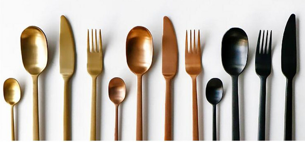 Albany Sleek Modern 4pc 18/10 Stainless Silverware - Black/Gold/Rose Gold/Silver