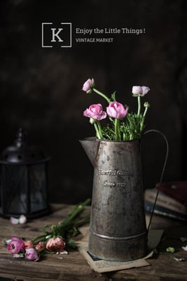 American Retro Wrought Iron Mugs Flower Pots Photography Props - Rustic Edge