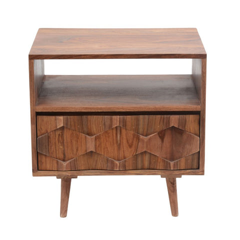 Orianne Mid Century Sheesham Wood Nightstand