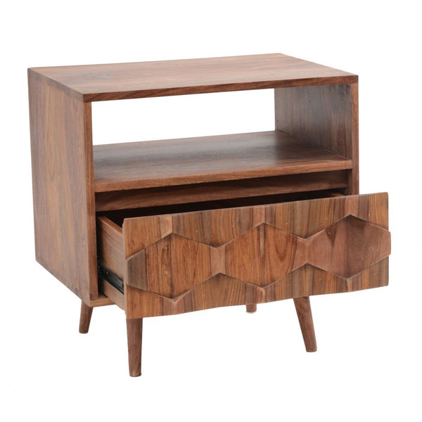 Orianne Mid Century Sheesham Wood Nightstand
