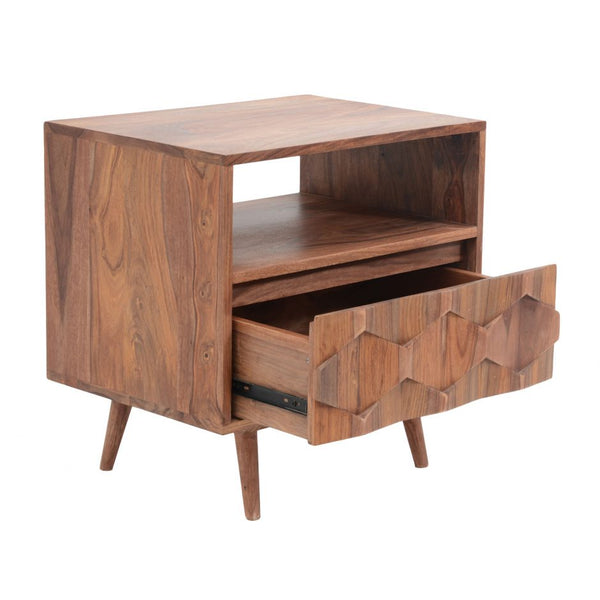 Orianne Mid Century Sheesham Wood Nightstand
