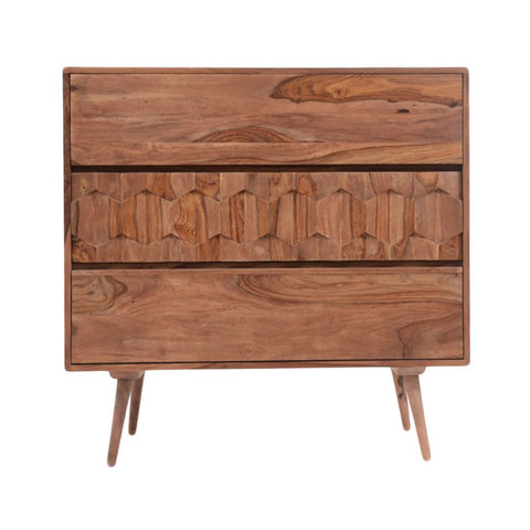 Orianne Mid Century Sheesham Wood 3 Drawer Dresser