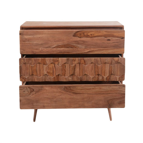 Orianne Mid Century Sheesham Wood 3 Drawer Dresser