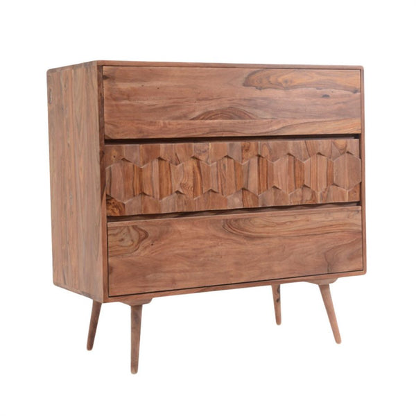Orianne Mid Century Sheesham Wood 3 Drawer Dresser