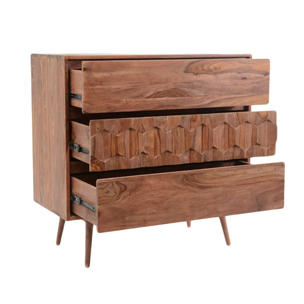 Orianne Mid Century Sheesham Wood 3 Drawer Dresser
