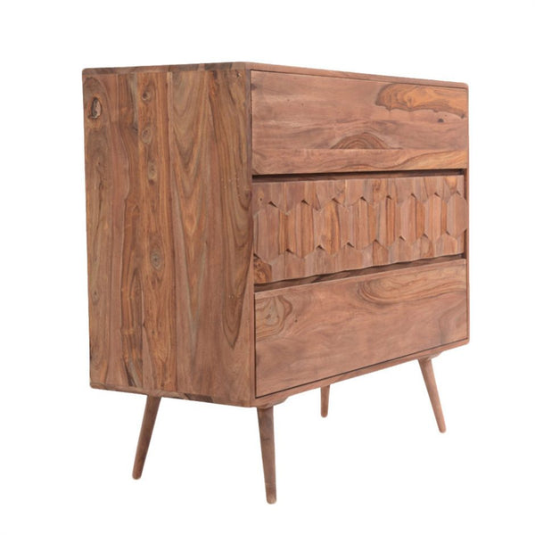 Orianne Mid Century Sheesham Wood 3 Drawer Dresser
