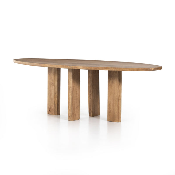 Bryson Modern Oval Dining Table - Rustic Edge