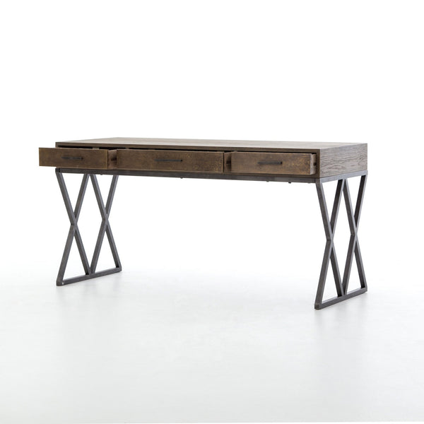 Rush 59" Industrial Desk - Rustic Edge