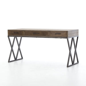 Rush 59" Industrial Desk - Rustic Edge