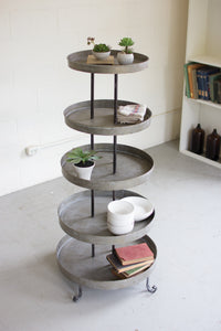 Kalalou Five Tiered Round Metal Display Tower CLL1244