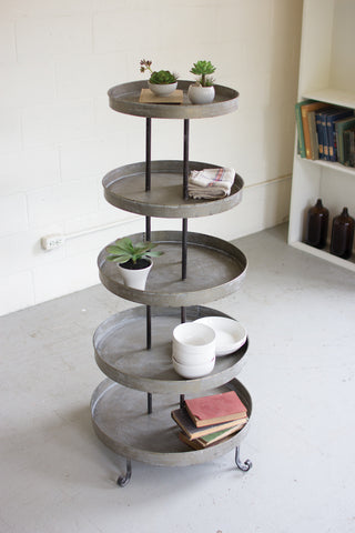 Kalalou Five Tiered Round Metal Display Tower CLL1244