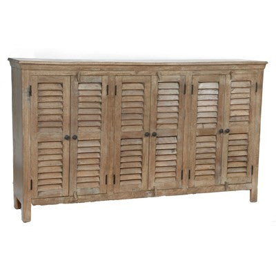 Crestview Bengal Manor Mango Wood Grey 6 Door Sideboard CVFNR305 - Rustic Edge