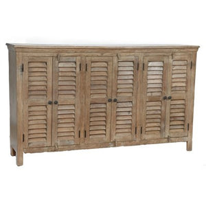 Crestview Bengal Manor Mango Wood Grey 6 Door Sideboard CVFNR305 - Rustic Edge