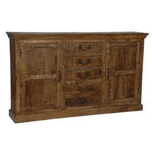 Rochelle Mango Wood 5 Drawer 2 Door 69" Sideboard