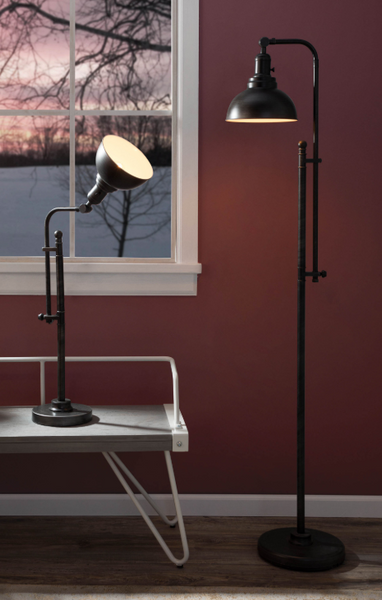 Urban Loft Adjustable Metal Table Lamp - Black