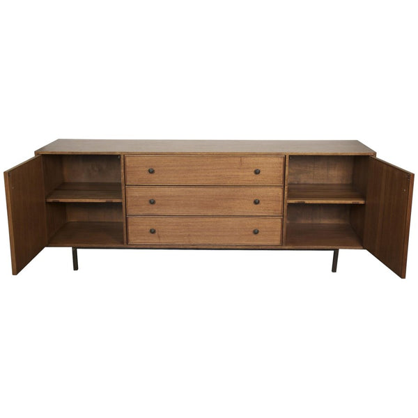 Michigan 84" Mid Century Sideboard Walnut - Dark Walnut