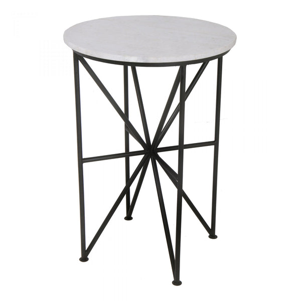Grand Geometric Marble Accent Table - Rustic Edge