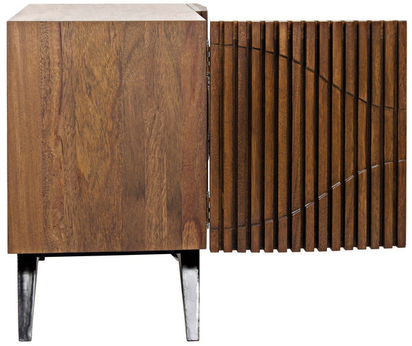 Chandler Single Sideboard w/ Metal Base - Rustic Edge