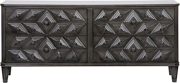 rustic black dresser Neue Mills Farmhouse Black and Rustic Oak 6 Drawer Dresser