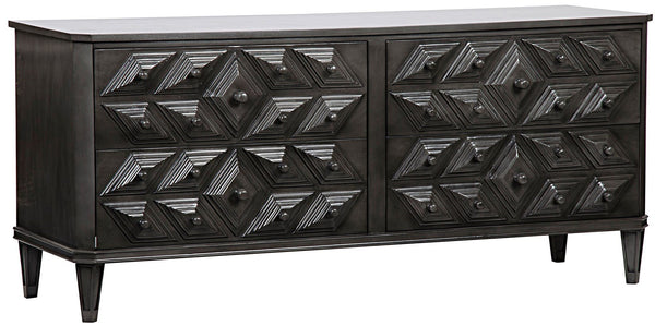 Henning 4 Drawer Dresser, Black - rustic Edge