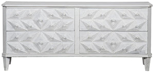 Henning 4 Drawer Dresser White Weathered - Rustic Edge