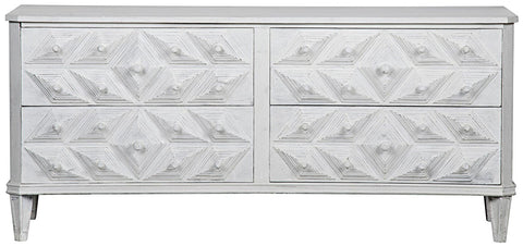 Henning 4 Drawer Dresser White Weathered - Rustic Edge