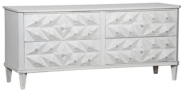 Henning 4 Drawer Dresser White Weathered - Rustic Edge