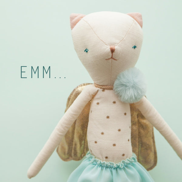 Handmade Linen Plush Kitty Cat Little Fairy Plush Doll Toy