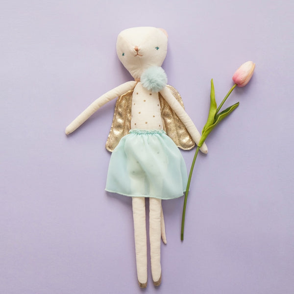 Handmade Linen Plush Kitty Cat Little Fairy Plush Doll Toy