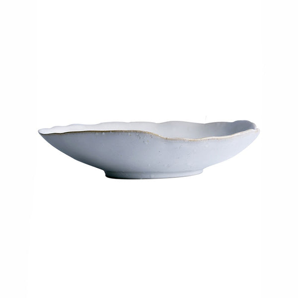 Organic White Ceramic Irregular Shape Dinner Set