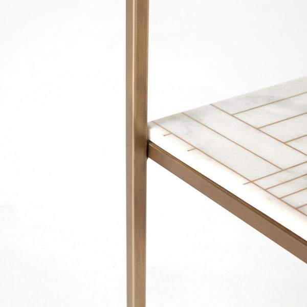 Tidbet Modern Marble Side table - Rustic Edge