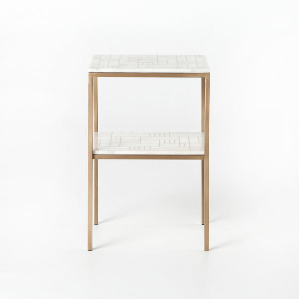 Tidbet Modern Marble Side table - Rustic Edge