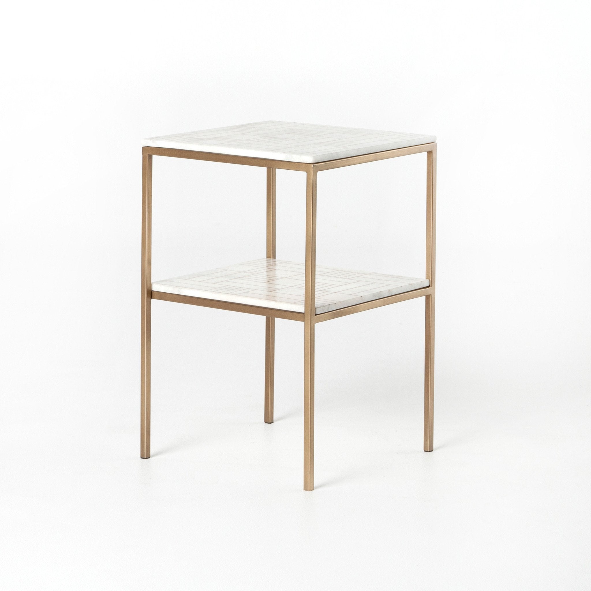 Tidbet Modern Marble Side table - Rustic Edge
