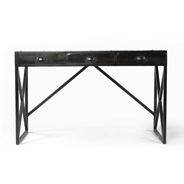 TADEO DESK WITH 3 DRAWERS-ANTIQUE BLACK - Intrustic home decor