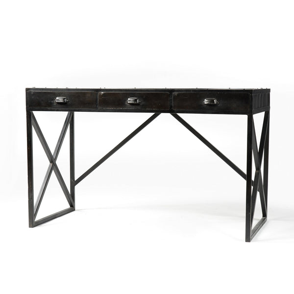 TADEO DESK WITH 3 DRAWERS-ANTIQUE BLACK - Intrustic home decor
