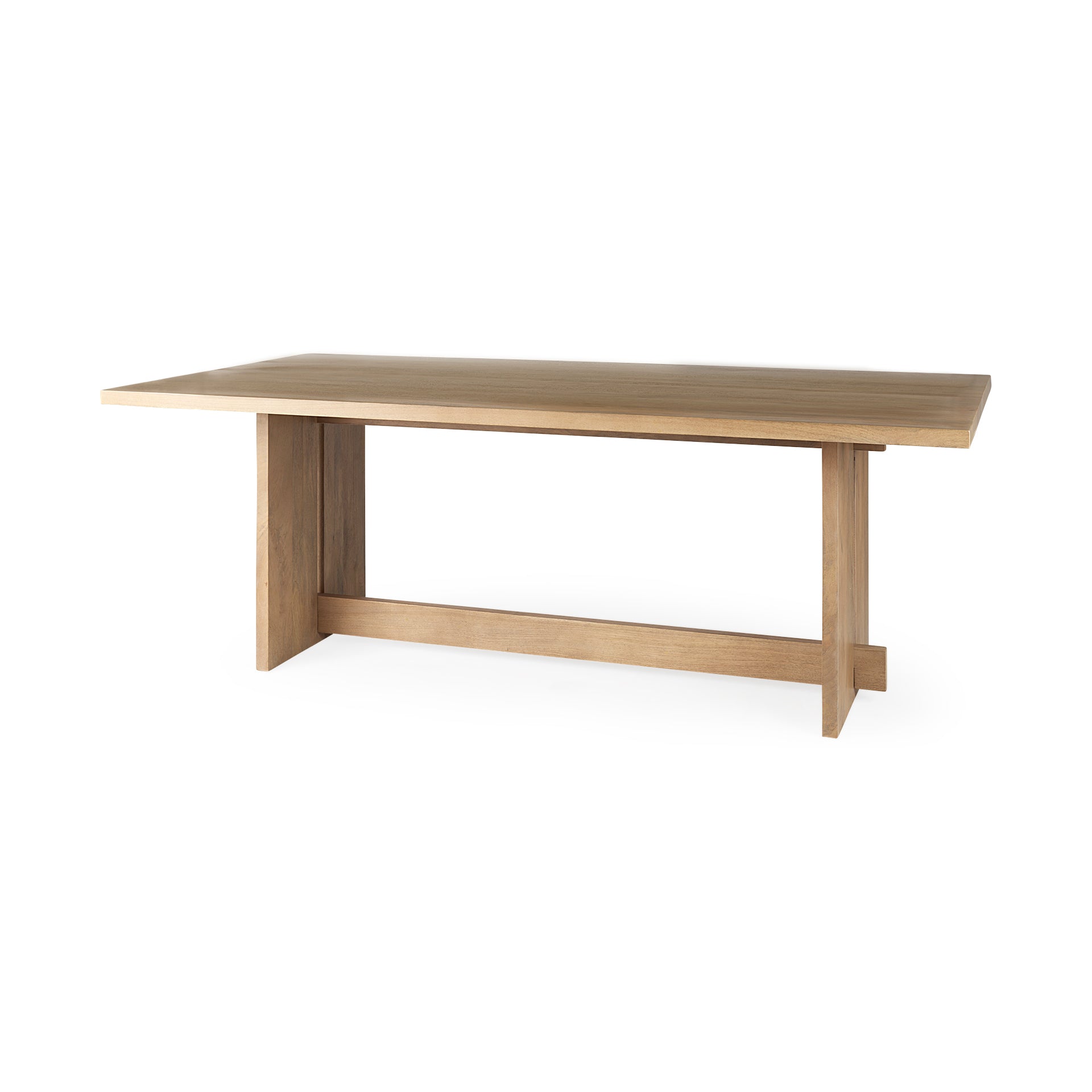 Ivey Minimalist Natural Wood 84" Rectangle Dining Table