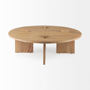 Ivey 48" Minimalist Wood Round Coffee Table