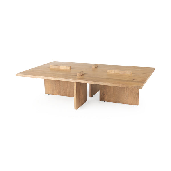 Ivey Wood 56" Rectangle Minimalist Coffee Table